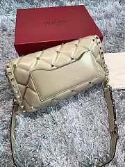 Forubags Valentino Rockstub Imported Lambskin Leather Shoulder Bag Beige – 0058 – 15×10×27 cm - 4