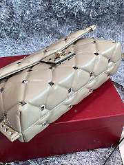 Forubags Valentino Rockstub Imported Lambskin Leather Shoulder Bag Beige – 0058 – 15×10×27 cm - 5