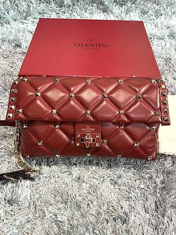 Forubags Valentino Rockstub Imported Lambskin Leather Shoulder Bag Red – 0058 – 15×10×27 cm