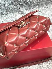 Forubags Valentino Rockstub Imported Lambskin Leather Shoulder Bag Red – 0058 – 15×10×27 cm - 4