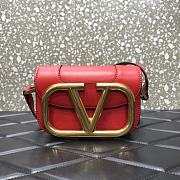 Forubags Valentino Garavani SuperVee Calf  Leather Crossbody Small Bag Red – 3008# – 18x13x7 cm - 1