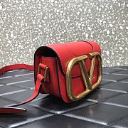 Forubags Valentino Garavani SuperVee Calf  Leather Crossbody Small Bag Red – 3008# – 18x13x7 cm - 4