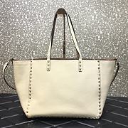 Forubags Valentino Double-Sided Grain Cowhide Shopping Bag White – 3030# – 33 cm - 1