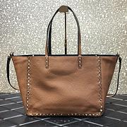 Forubags Valentino Double-Sided Grain Cowhide Shopping Bag Brown – 3030# – 33 cm - 1