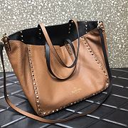 Forubags Valentino Double-Sided Grain Cowhide Shopping Bag Brown – 3030# – 33 cm - 5