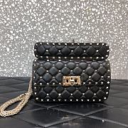 Forubags Valentino Garavani Rockstud Spike Bag Black – 0123# –20 cm - 1