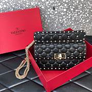 Forubags Valentino Garavani Rockstud Spike Bag Black – 0123# –20 cm - 5