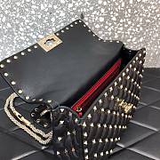 Forubags Valentino Garavani Rockstud Spike Lambskin Bag Black – 0122# –23x16x6.5 cm - 3