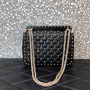 Forubags Valentino Garavani Rockstud Spike Lambskin Bag Black – 0122# –23x16x6.5 cm - 5