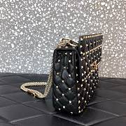 Forubags Valentino Garavani Rockstud Spike Lambskin Bag Black – 0122# –23x16x6.5 cm - 6