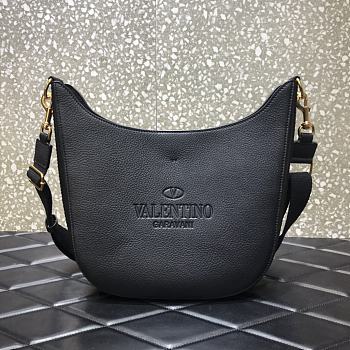 Forubags Valentino Garavani Identity calfskin HOBO Handbag Black – 0957# – 30x9x27 cm