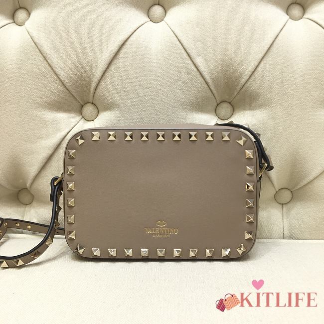 Kitlife Plain Weave Calfskin Crossbody Bag Gold Dove Grey – 18x6x12 cm - 1