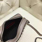 Kitlife Plain Weave Calfskin Crossbody Bag Gold Dove Grey – 18x6x12 cm - 6