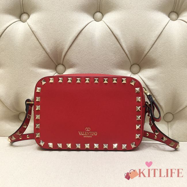 Kitlife Plain Weave Calfskin Crossbody Bag Red – 18x6x12 cm - 1