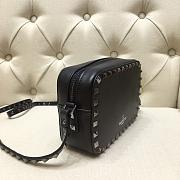 Kitlife Plain Weave Calfskin Crossbody Bag Full Black – 18x6x12 cm - 6