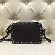 Kitlife Plain Weave Calfskin Crossbody Bag Full Black – 18x6x12 cm - 5