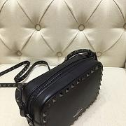 Kitlife Plain Weave Calfskin Crossbody Bag Full Black – 18x6x12 cm - 3
