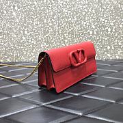 Forubags Valentino V Gold Chain Handbag Red – 061# – 20x5.5x10 cm - 5