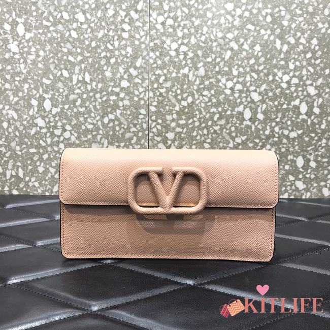 Forubags Valentino V Gold Chain Handbag Pink – 061# – 20x5.5x10 cm - 1
