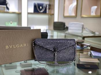 Forubags Bvlgari Cocktail Clutch In Cowhide Charcoal Pattern – 24×13×3 cm