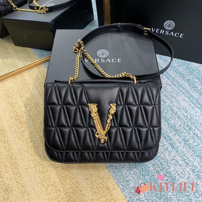 Forubags Versace Virtus Medusa Brown Embroidered Sheepskin Black – 2002– 24x9x16.5 cm - 1