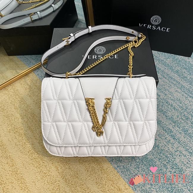 Forubags Versace Virtus Medusa Brown Embroidered Sheepskin White – 2002– 24x9x16.5 cm - 1