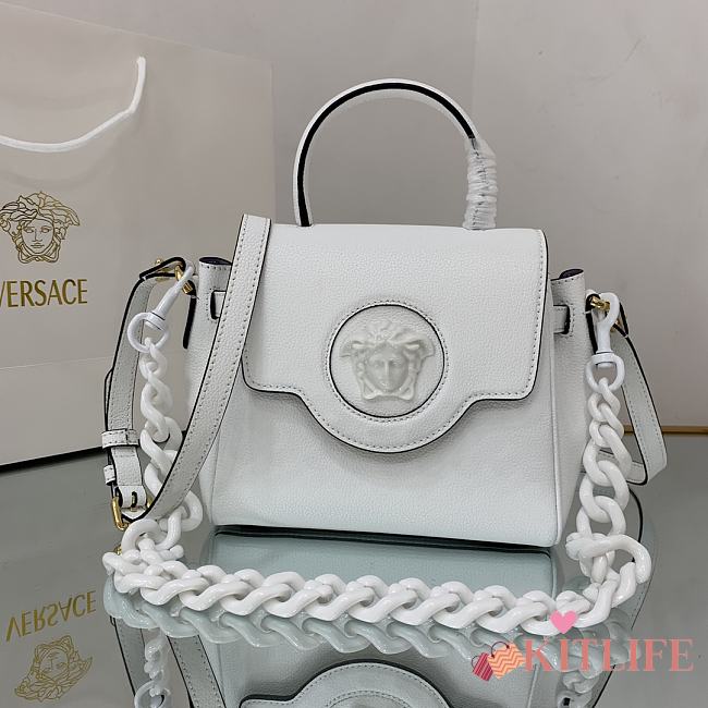 Versace Virtus Medusa Trumpet Handbag White – 1040 – 20x10x17 cm - 1