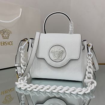 Versace Virtus Medusa Trumpet Handbag White – 1040 – 20x10x17 cm