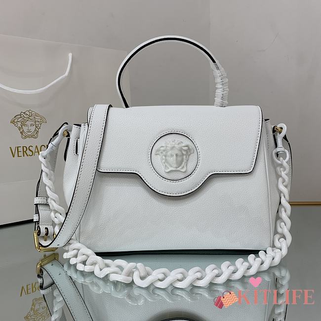 Versace Virtus Medusa Trumpet Handbag White – 1040 – 25x15x22 cm - 1