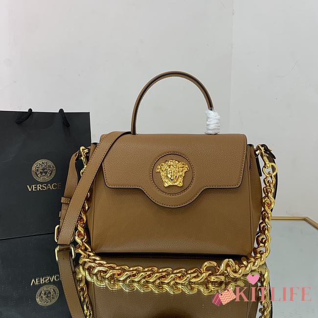 Versace Virtus Medusa Trumpet Handbag Brown – 1040 – 25x15x22 cm - 1