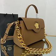 Versace Virtus Medusa Trumpet Handbag Brown – 1040 – 25x15x22 cm - 4