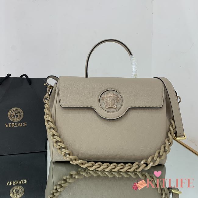 Versace Virtus Medusa Trumpet Handbag Grey – 1038 – 35x14x25 cm - 1