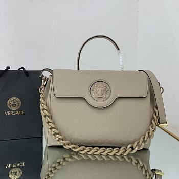 Versace Virtus Medusa Trumpet Handbag Grey – 1038 – 35x14x25 cm