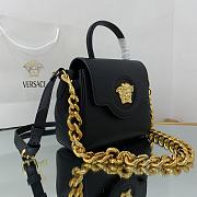 Versace Virtus Medusa Trumpet Handbag Golden Logo Black – 1040 – 20x10x17 cm - 3