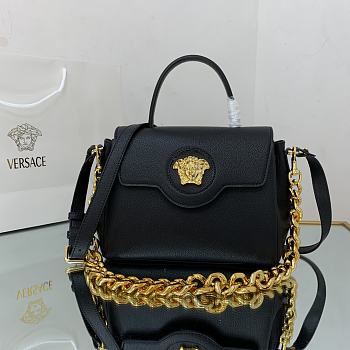 Versace Virtus Medusa Trumpet Handbag Golden Logo Black – 1039 – 25x15x22 cm