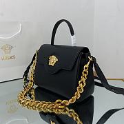 Versace Virtus Medusa Trumpet Handbag Golden Logo Black – 1039 – 25x15x22 cm - 6