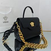 Versace Virtus Medusa Trumpet Handbag Golden Logo Black – 1039 – 25x15x22 cm - 4