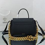 Versace Virtus Medusa Trumpet Handbag Golden Logo Black – 1039 – 25x15x22 cm - 3