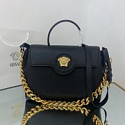 Versace Virtus Medusa Trumpet Handbag Golden Logo Black – 1038 – 35x14x25 cm - 1