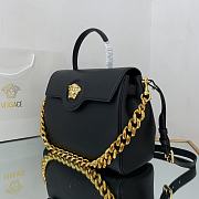 Versace Virtus Medusa Trumpet Handbag Golden Logo Black – 1038 – 35x14x25 cm - 4