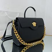 Versace Virtus Medusa Trumpet Handbag Golden Logo Black – 1038 – 35x14x25 cm - 3