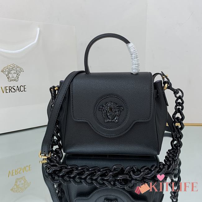 Versace Virtus Medusa Trumpet Handbag Black – 1040 – 20x10x17 cm - 1