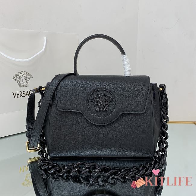 Versace Virtus Medusa Trumpet Handbag Black – 1039 – 25x15x22 cm - 1