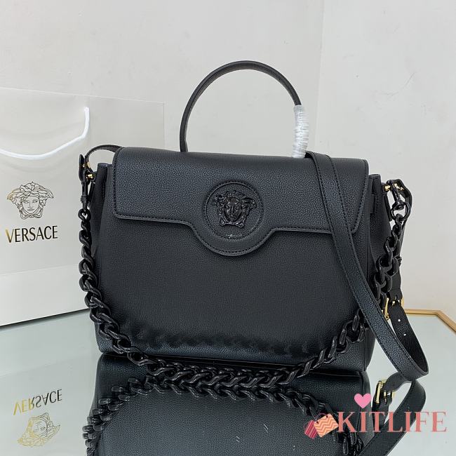 Versace Virtus Medusa Trumpet Handbag Black – 1038 – 35x14x25 cm - 1