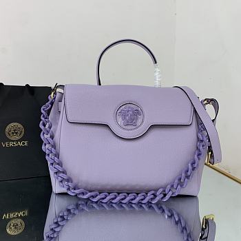 Versace Virtus Medusa Trumpet Handbag Purple – 1038 – 35x14x25 cm