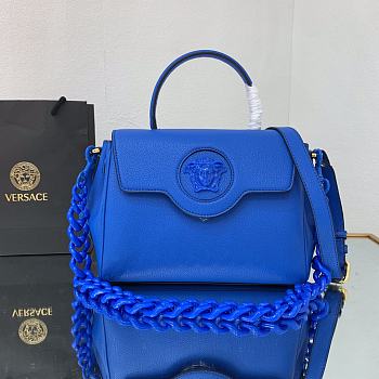 Versace Virtus Medusa Trumpet Handbag Blue – 1039 – 25x15x22 cm