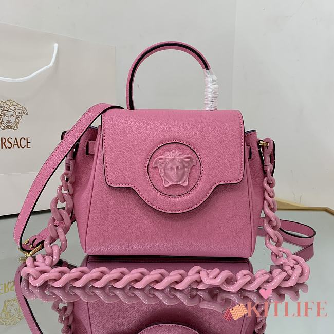 Versace Virtus Medusa Trumpet Handbag Pink – 1040 – 20x10x17 cm - 1