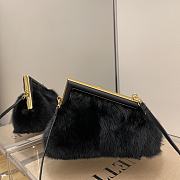 Fendi First Small Black Mink Leather Bag – 8BP129 – 26×18×9.5 cm - 5