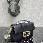 Fendi Mini Baguette Chain Black Nappa Leather Bag – 8BS045 – 19×5×10 cm - 5