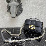 Fendi Mini Baguette Chain Black Nappa Leather Bag – 8BS045 – 19×5×10 cm - 4